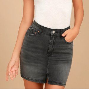 Billabong Washed Black Denim Skirt